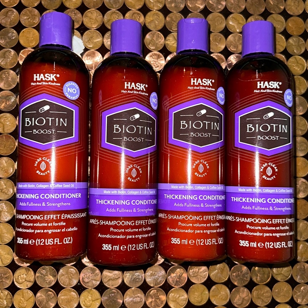 Lot of (4) Hask Biotin Boost Thickening conditioner